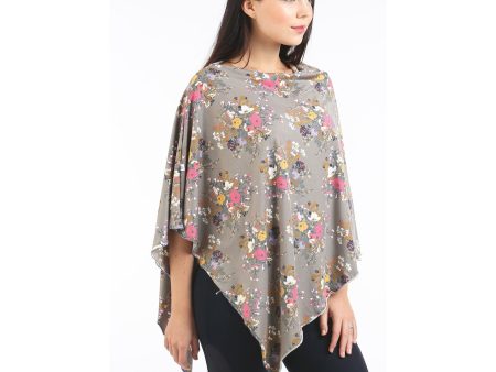 UberMums Earl Grey Floral Nursing Poncho - Modal Spandex Online now