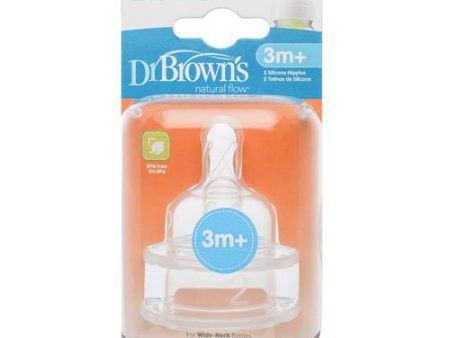 Dr Brown s Options Level 2 Baby Bottle Teats Nipple Pack Wide BPA Free 3m+ Sale