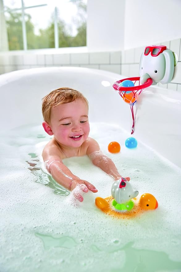 Hape Bath Time Basketball Elephant Pal | Bathtub Shooting Game Fashion