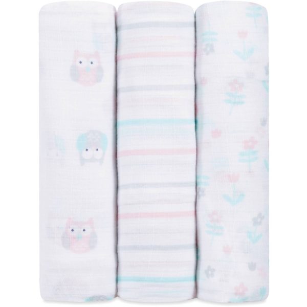 Ideal Baby by the Makers of Aden + Anais Swaddles 3 Pack - Owls Fashion