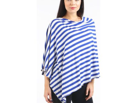 UberMums Blue White Stripe Nursing Poncho - Modal Spandex Cheap